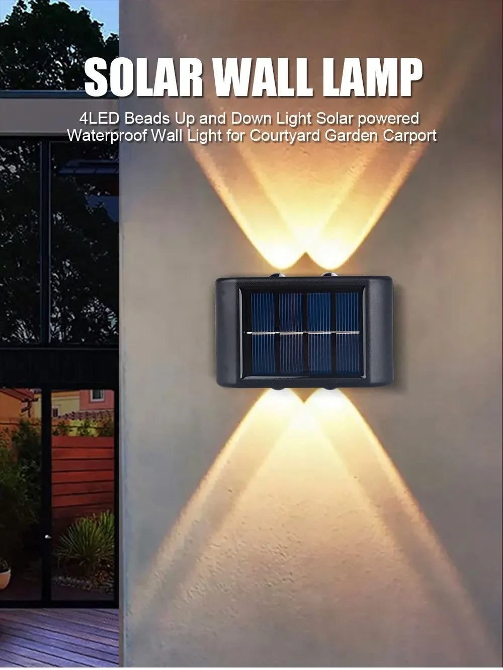 Solar LED Light Outdoor Solar Lighting Lamp Streetlights Exterior Decoration Garland Waterproof Solar Garden Light  Wall Light