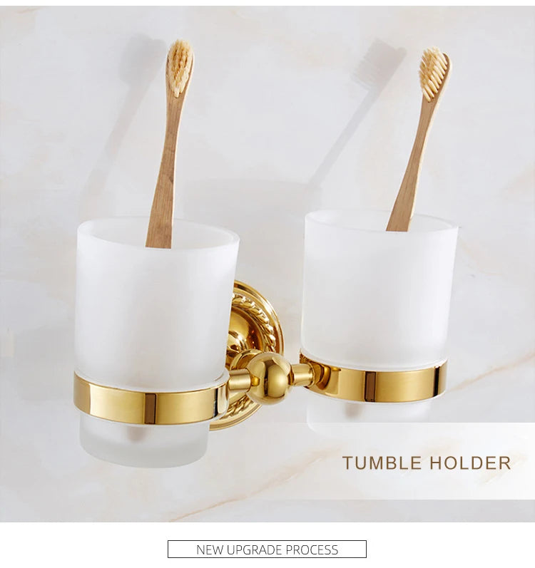 Luxury Gold Brass Bathroom Accessories Set,Robe hook,Paper Holder,Towel Bar,Towel Ring,bathroom sets, Gold Towel Rack,Soap Dish