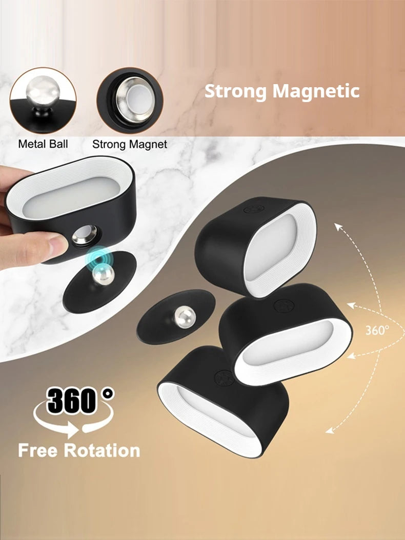 Wall Sconce Indoor Magnetic Remote Control Wall Light RGB Color Picture Backlight Night Light 360 Degree Rotation Wall Lamp
