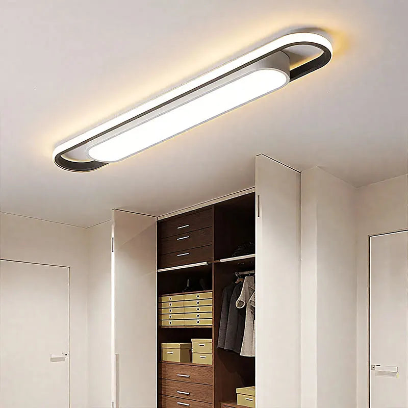 LED Modern Ceiling Light 220V Oval Strip Light Home Decor Corridor Light for Stairwells Balcony Living Room Lighting Fixture