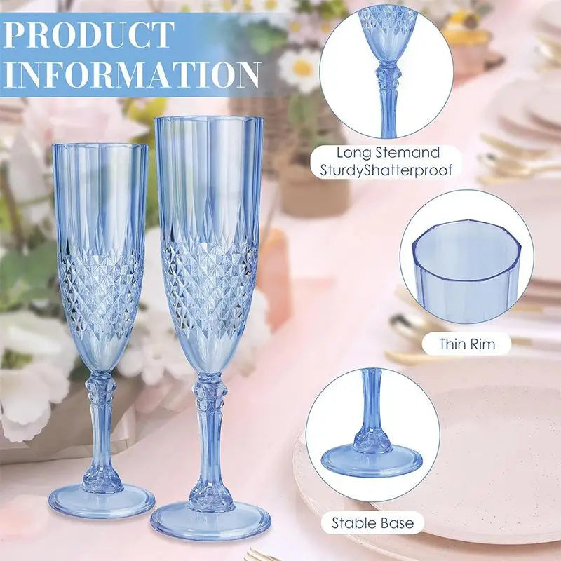 1 Pcs Champagne Goblet High Legged Wine Glasses Cocktail Red Wine Brandy Glasses Drinkware Party Bar Wedding Gift Transparent