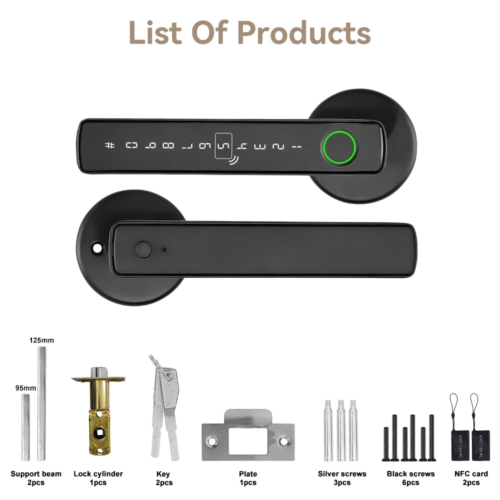 Tuya Smart Door Lock Fingerprint Recognition lock Smart Life Control Home Accessories Smart Home Automation Security Protection