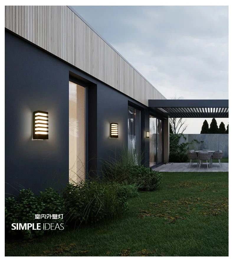 Outdoor LED Wall Lamp E27 IP65 Waterproof Aluminum Garden Porch Light 110V 220V Exterior Decor Sconce Street Lighting Fixture
