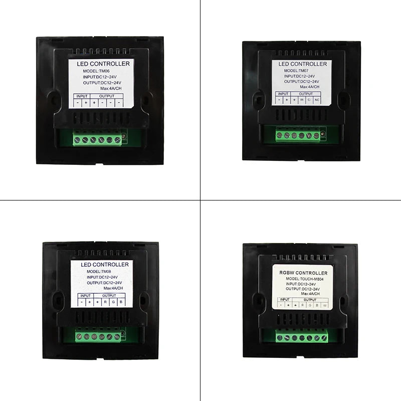 Touch Panel Controller DC12V 24V Single Color CCT RGB RGBW LED Strip Light Glass Panel Dimmer Wall Mounted Switch Tape Lights