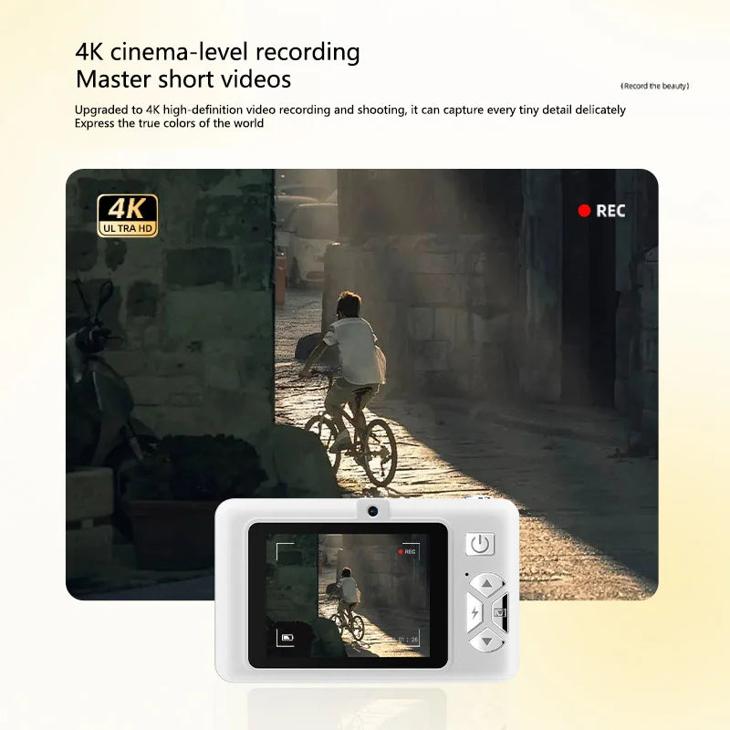 Advanced 50MP Dual Camera Kit, 4K Flash, CCD Digital, Vintage Design Entry-Level Camera