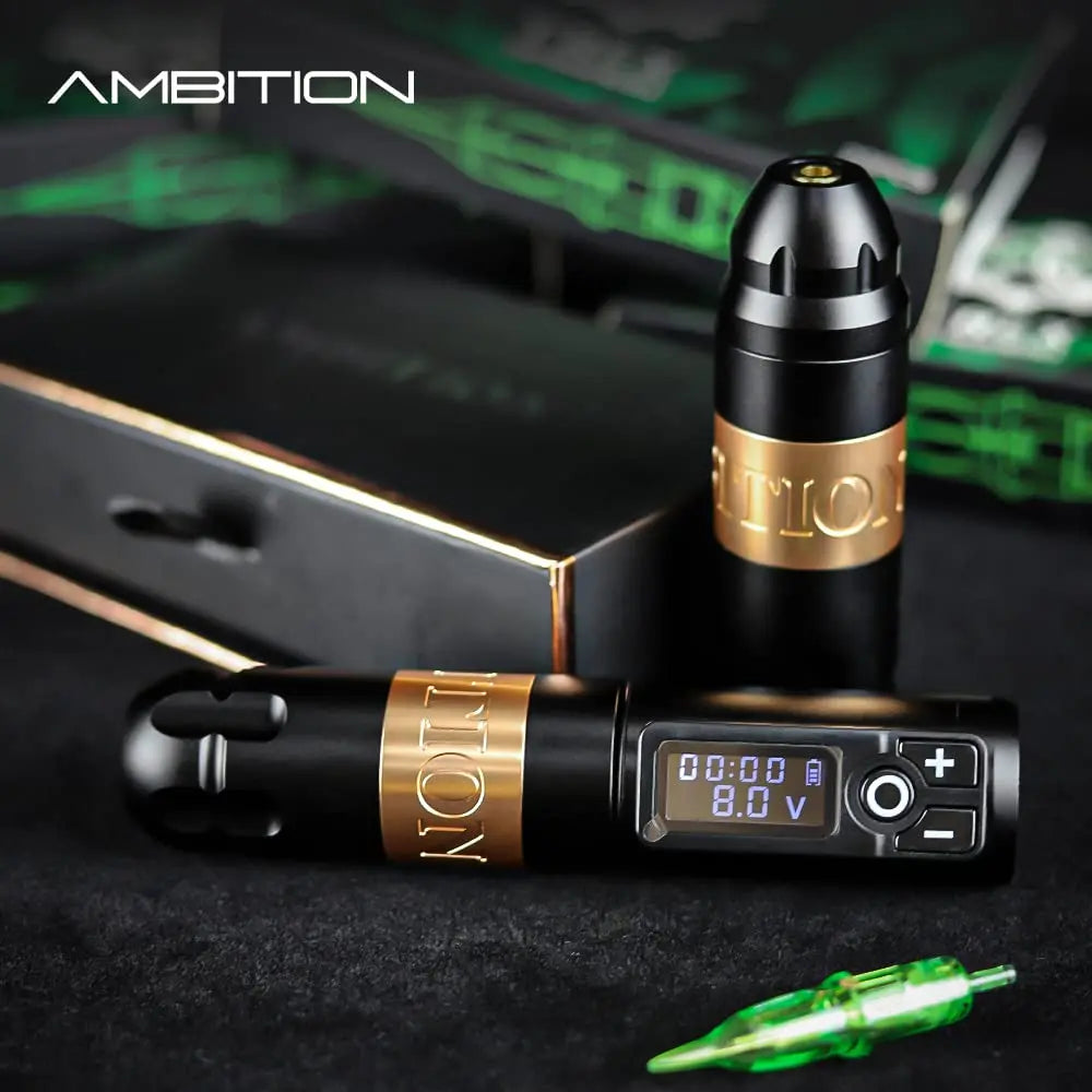 Ambition New Soldier Rotaty Battery Pen Wireless Tattoo Machine Portable Power Pack 2400mAh LED Digital Display For Body Art