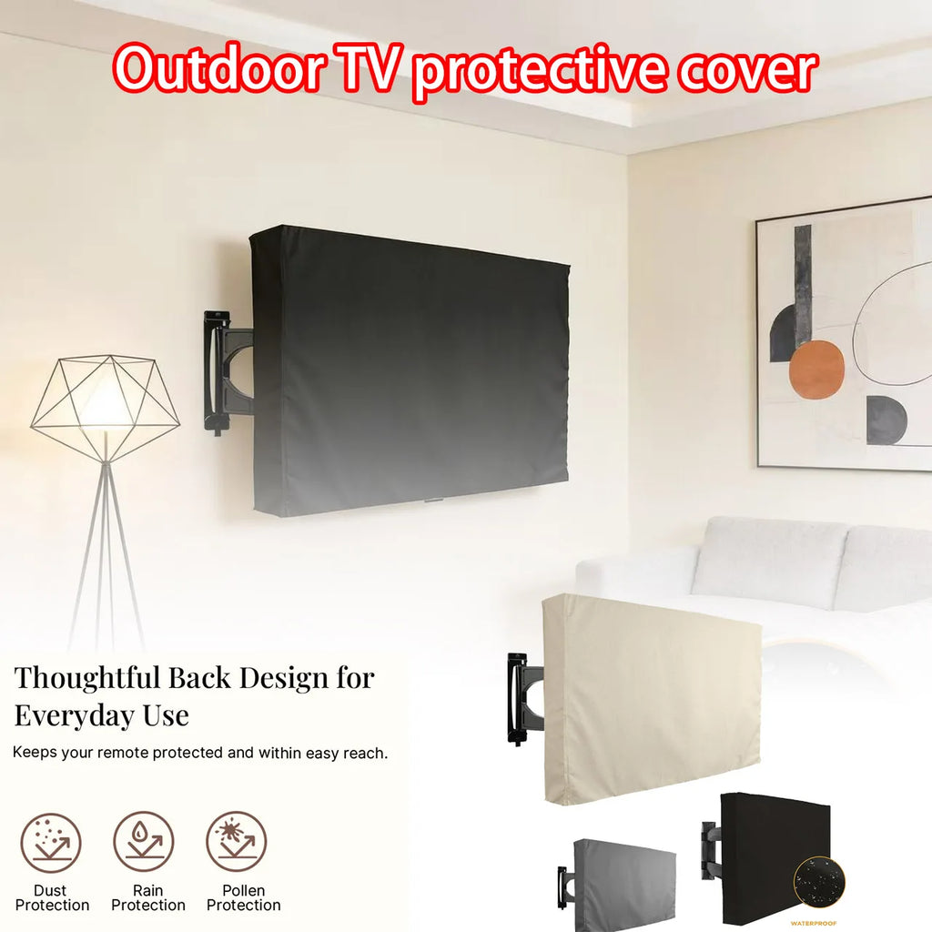 Regular Size Weatherproof and Dustproof Outdoor TV Cover 40" 46" 50" 55" 60" 65" Protect TV Screen Garden Patio Outdoor TV Cover