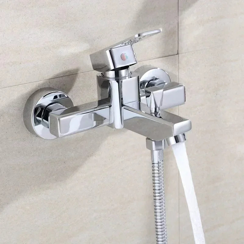 Shower Faucet Wall Mounted Bathroom Bathtub Faucets Shower Set Single Handle Hot and Cold Mixing Valve Tap Shower Accessories