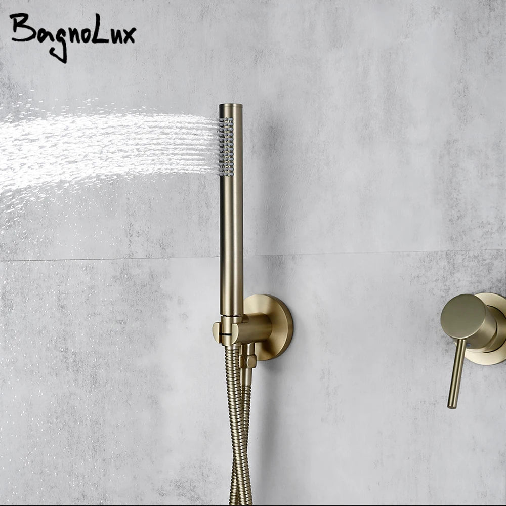 Handheld Shower Bathroom Shower Faucet  Hot & Cold Water Tap Brass Shower Holder And Stainless steel 1.5M Hose Wall Mount Mixer