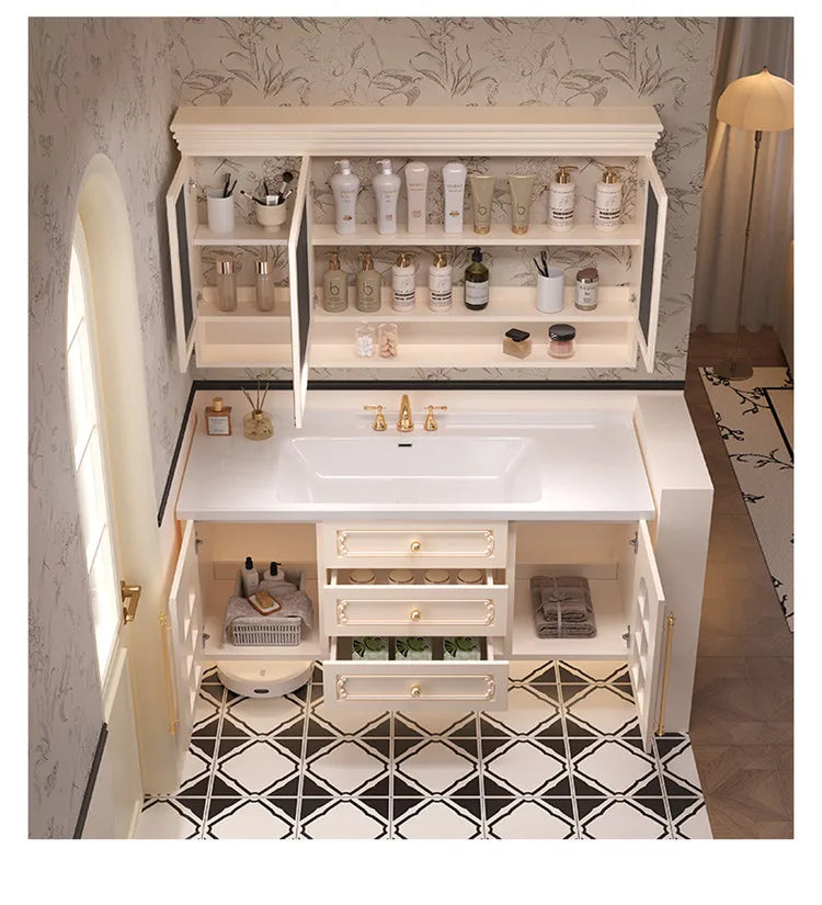 Storage Drawers Bathroom Cabinet Interior Dividers Mirror White Bathroom Cabinet Shelving Modern Badkamer Meubel Accessories