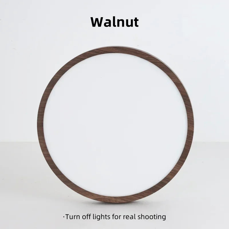 Modern Wood Grain LED Ceiling Light Circular Ultrathin Walnut wood Bedroom living room Restaurant Balcony Aisle Home Lights