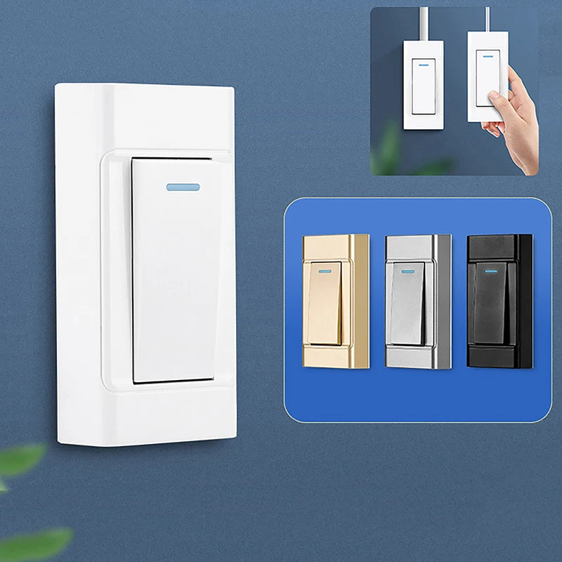 1 Gang 2 Way Surface Mount Switch Grey/White/Gold Panel Wall Light Switch Wire Hanging Installation Bedside On/Off Control Lamp