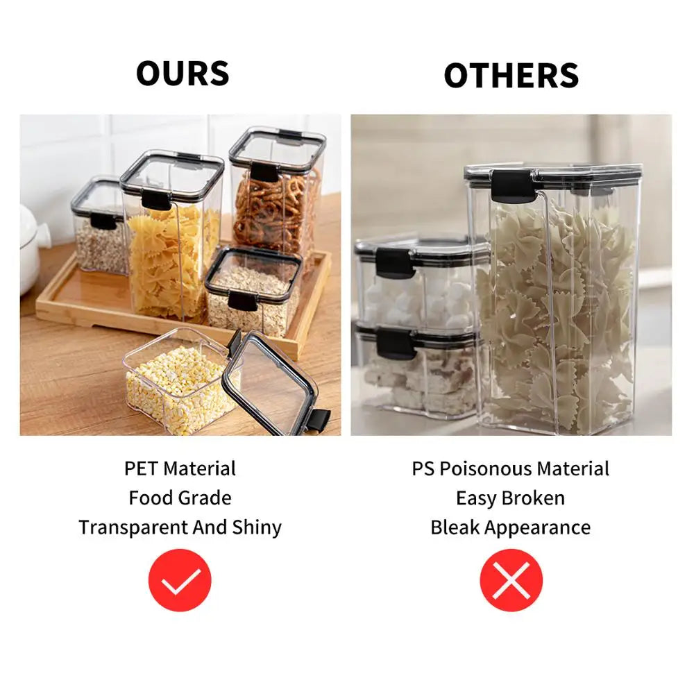 Kitchen Food Storage Containers Organizers for Pantry Fridge Organizer Jars With Lid Plastic Storage Container Spices Boxes