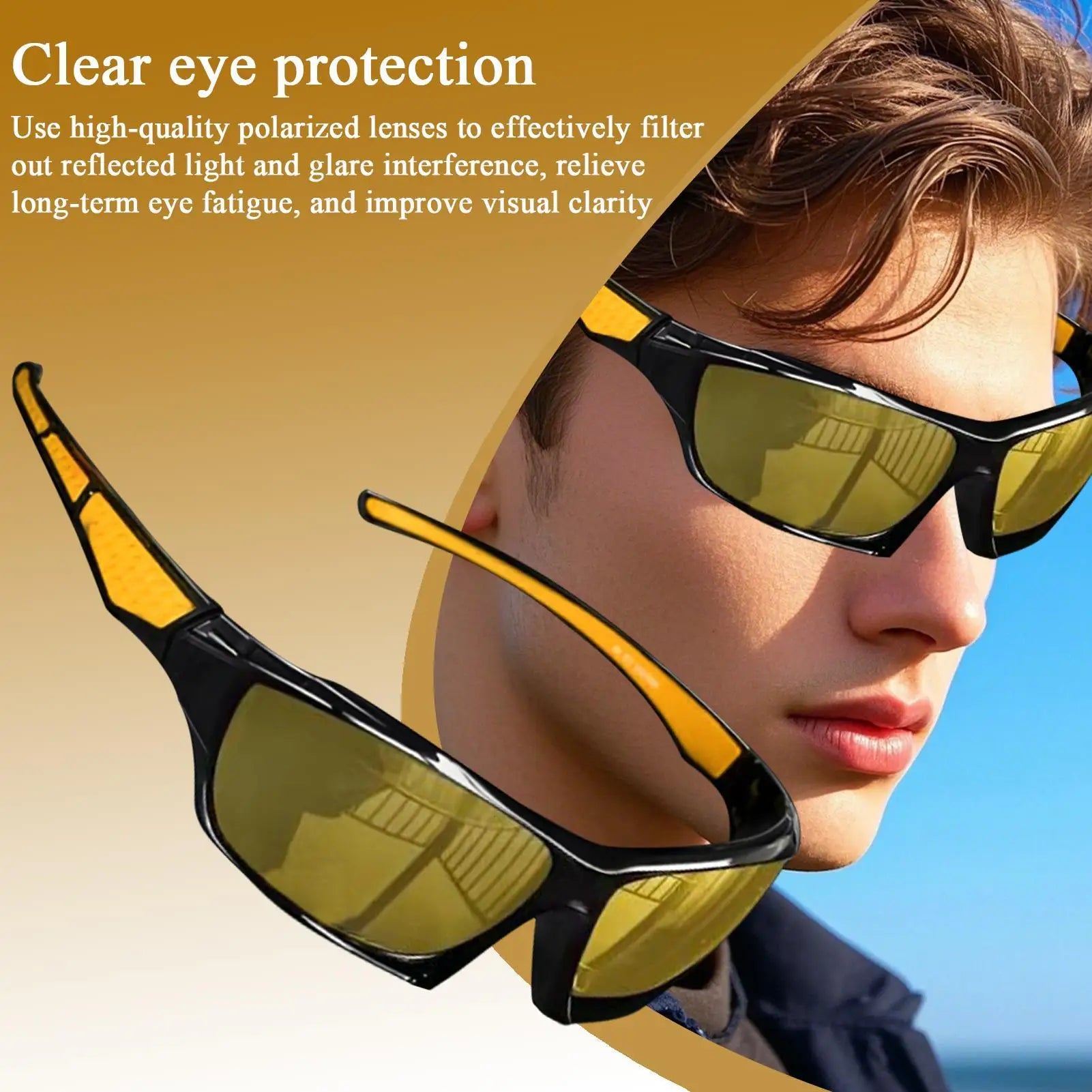 Men Comprehensive Protection Sun Glasses Cycling Glasses Sport Eyewear Bike Mountain Bicycle Hiking Camping Golf Sunglasses