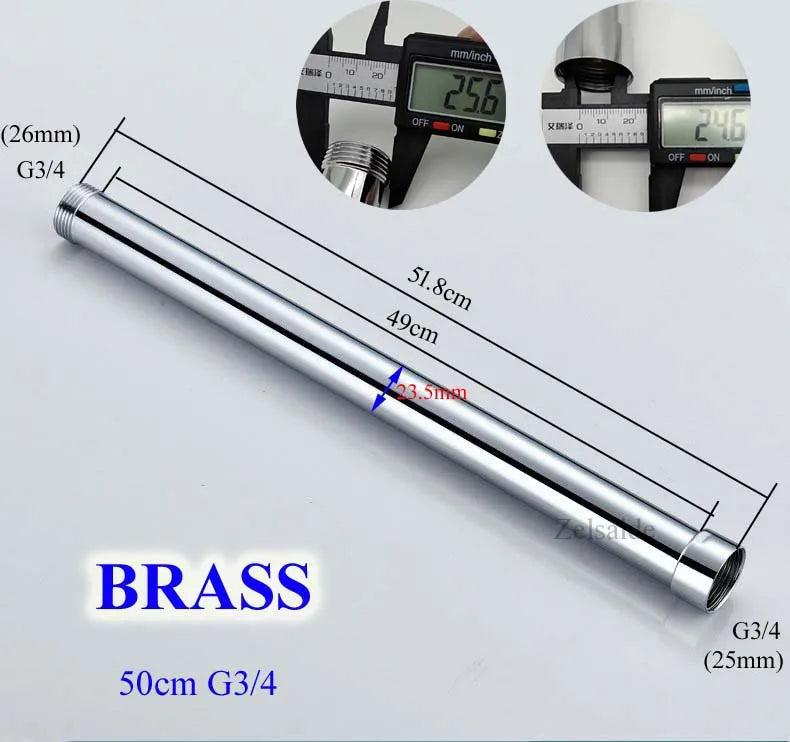 10/20/30/40/50/60/70cm brass/stainless steel shower extension rod, shower lengthen pipe
