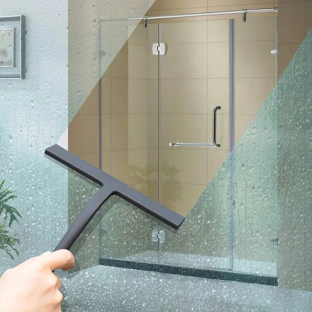 Matte Black Silicone Squeegee Set Streak Free Cleaning Shower Squeegee for Glass Bathroom Shower Doors Mirrors Tiles Car Windows