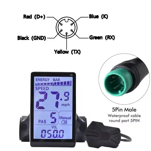 Electric Bike 30A Brushless Controller with SM Plug for 1000W Motor with LCD Display Panel S800 S830 E-scooter Meter Control UKC