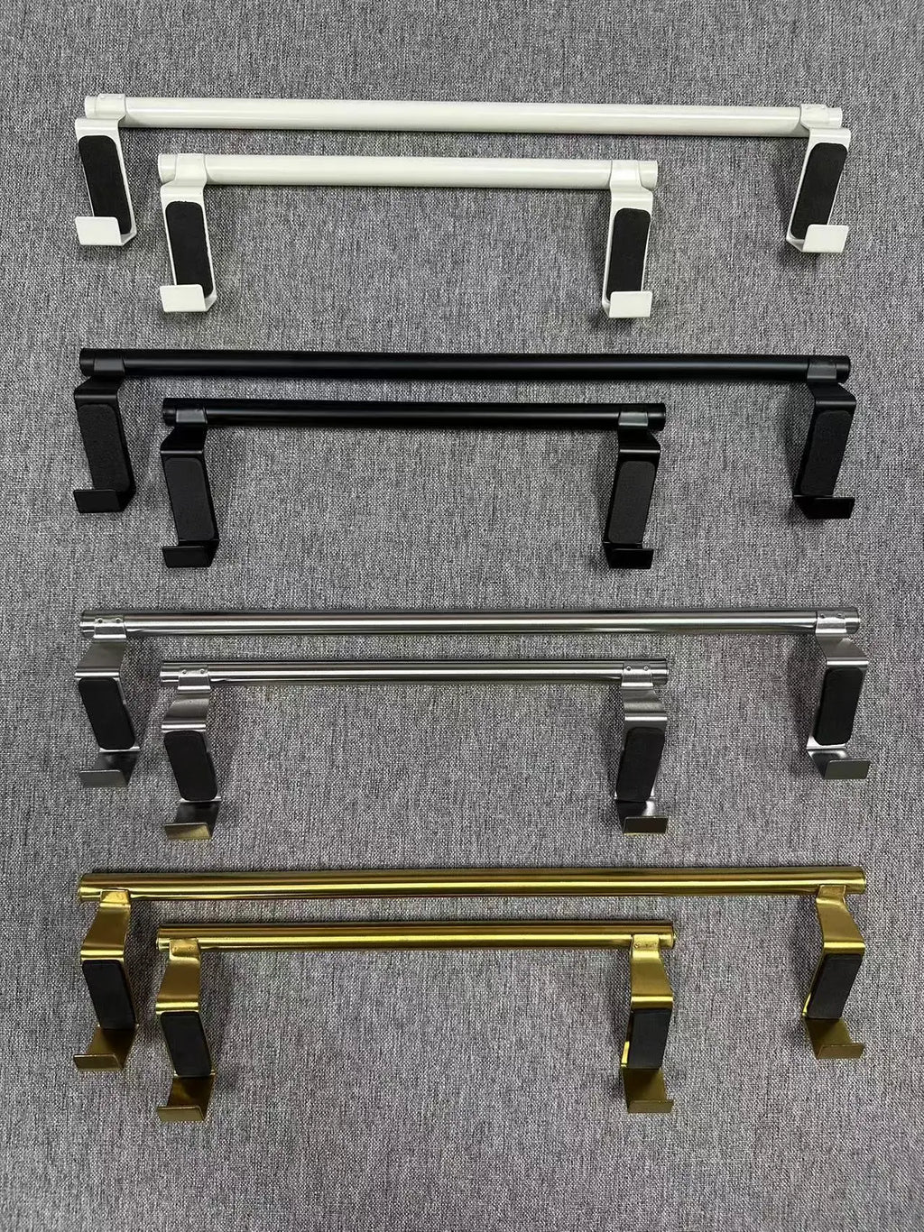 1/2Pcs Towel Rack Over Door Towel Bar Hanging Holder Stainless Steel Bathroom Kitchen Cabinet White Black Towel Rag Shelf Hanger