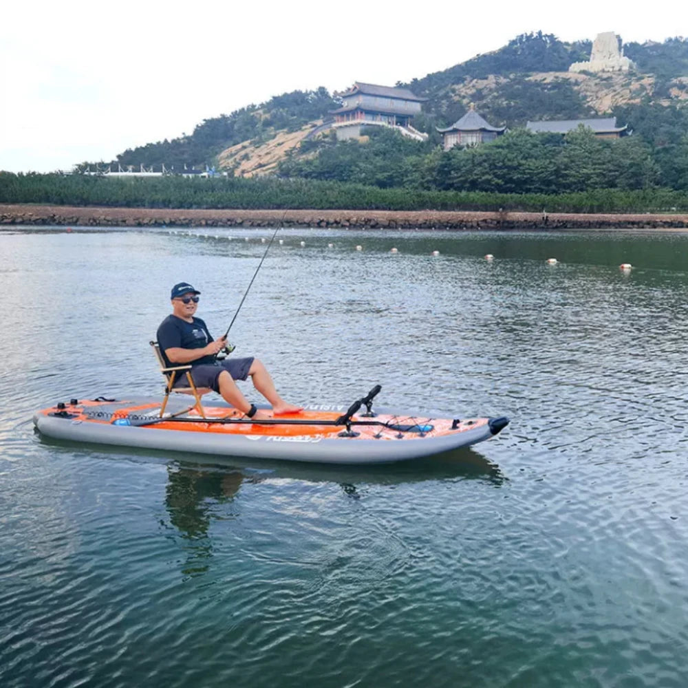 Inflatable Fishing Boat Kayak SUP Thickened Sea Fishing Paddle Board with Rod Holders, Stable Lure Fishing Platform