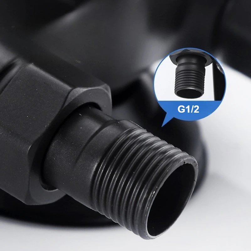Cold Hot Mixer Tap Bathroom Faucets Black Shower Faucet Shower Head Set Household Wall Mounted Shower Mixer Valve Switch