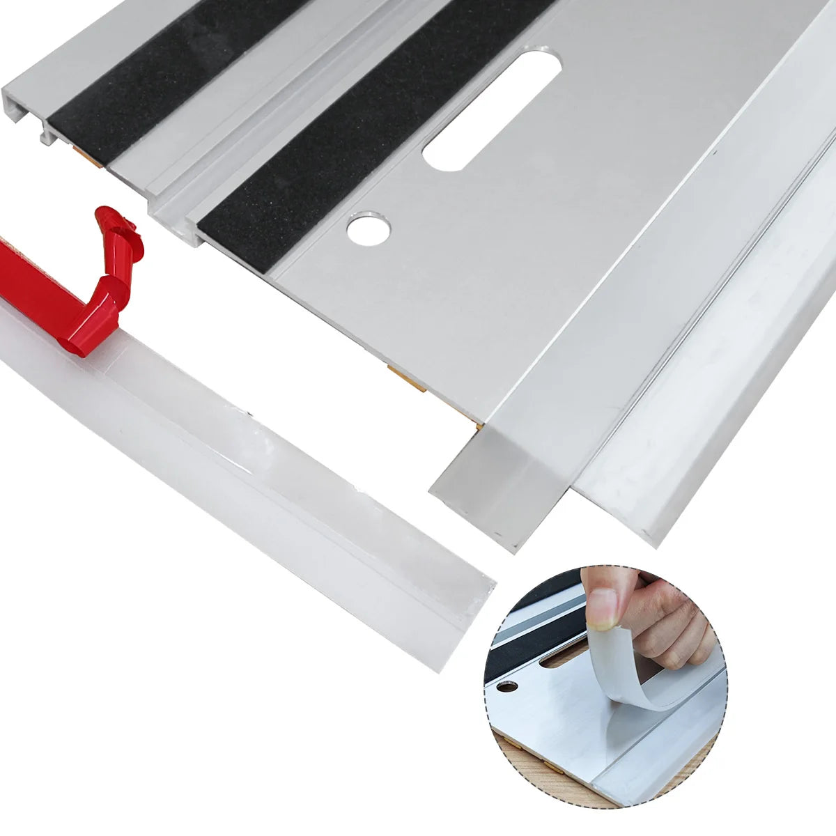 Splinter Guard Replacement Strip Fit for Track Saw Guide Rail, 2.5mm Thickness 21mm Wide Tape Strip Track Rail Saw Accessories
