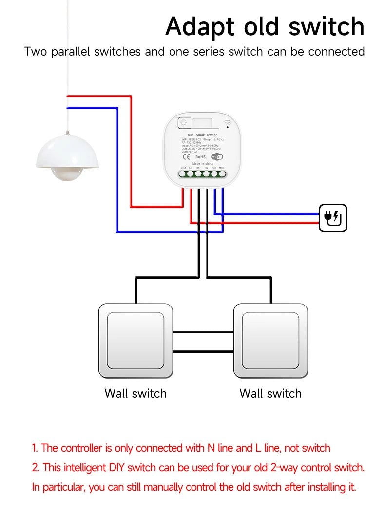 Smart Wifi Wireless Switch RF433 Self-Powered Push Button Wall Panels Remote Controller Light Switch Waterproof Wall Switches