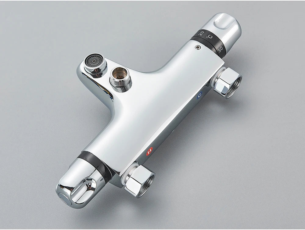 Chrome Thermostatic Shower Faucets Set Bathroom Thermostatic Mixer Tap Hot And Cold Bathroom Mixer Mixing Valve Bathtub Faucet