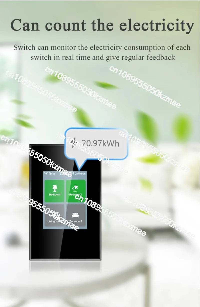 Suitable for supporting voice control LCD touch screen panel intelligent switch 4 Gang Light Lanbon WiFi Mesh Zigbee