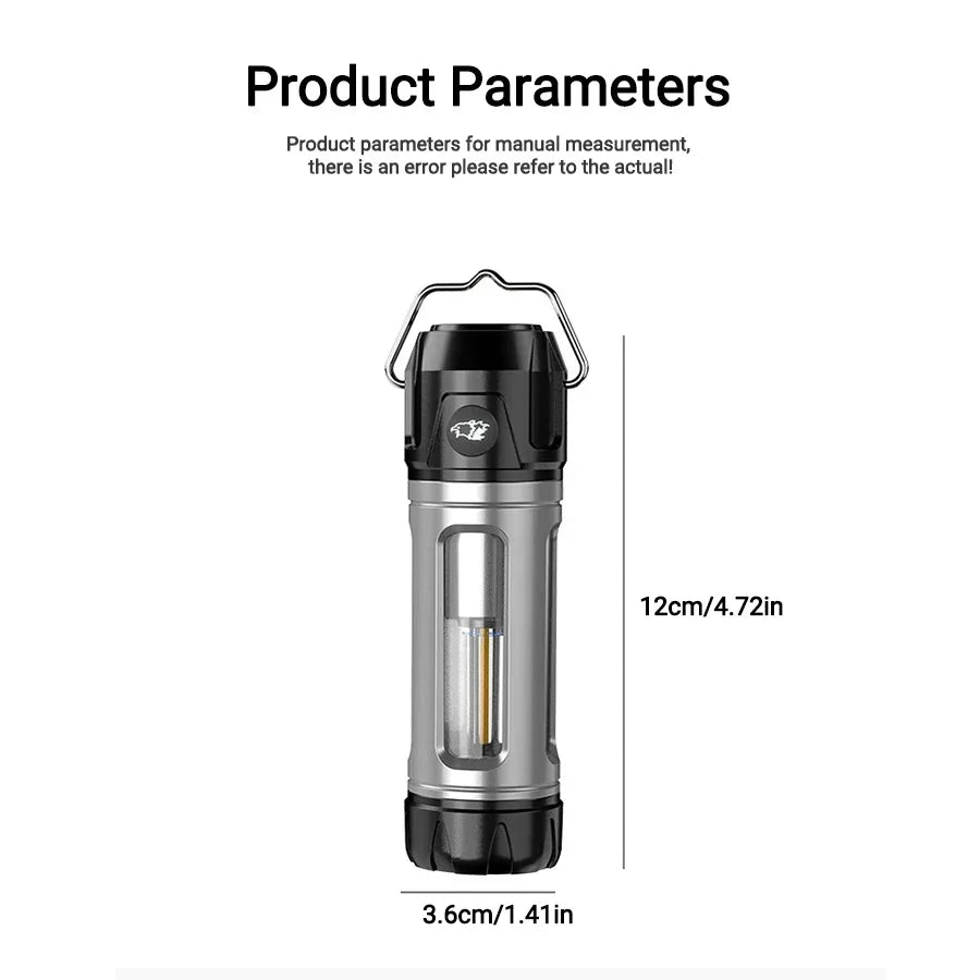 Camping Light Lightweight Handheld Torch  5 Lighting Modes Rechargeable Tent Lamp for Patio Climbing 8 Light Filaments