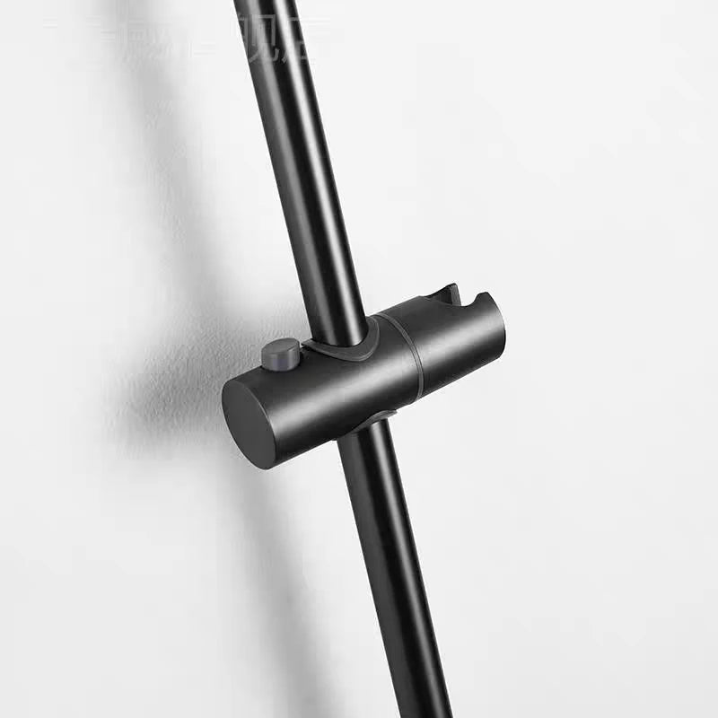 Adjustable Shower Bar Lifting Rod Extendable Wall Mount Shower Horizontal Bar Column Black White Chrome Bathroom Riser Slide