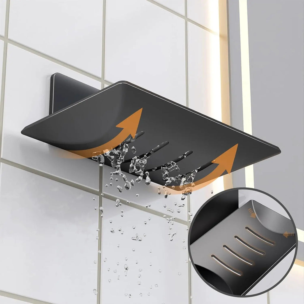STARON Stainless Alloy Soap Holder Bathroom Soap Dish With Drain Water Wall Mounted Soap Box Bathroom Accessories