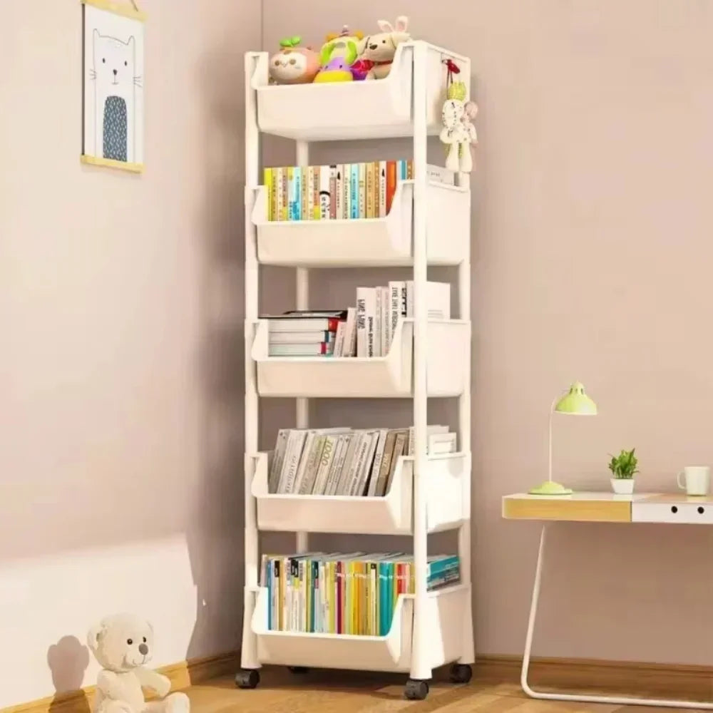 Trolley Bookshelf Kitchen Storage Rack Kitchen Corner Narrow Slit Storage Living Room Cabinet Bathroom Home Organizer Gifts