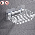 Drill Free Wall-mounted Soap Holder Sponge Dish Holder No Drilling Aluminum Adhesive Soap Dish Holder Rack Metal Soap Holder