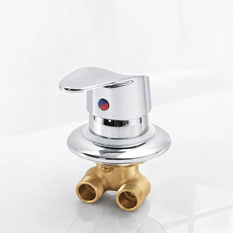 One Way Shower Faucet Mixer Valve Brass Hot Cold Water Diverter Screw Thread Big Hole Size 50-55mm for Shower Room Bathroom