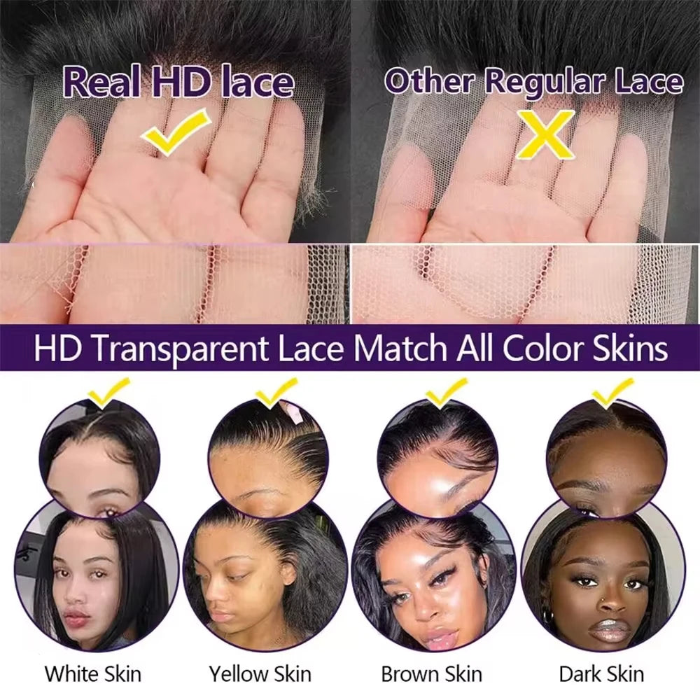 220% Density 40In Body Wave 13x6 HD Lace Frontal Wigs Pre Plucked 5x5 Lace Wigs For Women 13x4 Lace Front Wig 360 Human Hair Wig