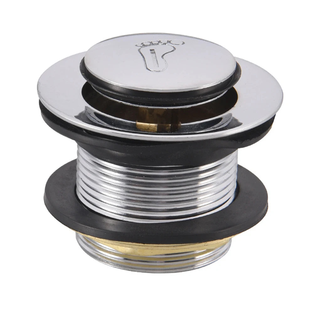 Waste Drain Pop Up Drain Easy To Install Water-tight Seal Alloy+Brass+Plastic Bathroom Bathtub Drain Plug Silver Brand New
