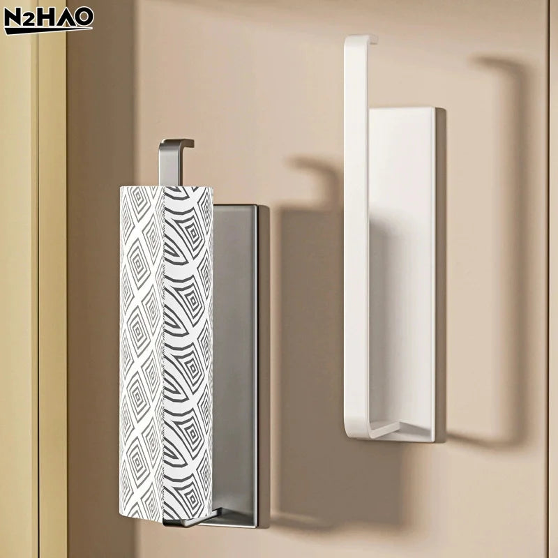 Kitchen Paper Holder, Wall-mounted Refrigerator Magnetic Paper Towel Holder, Side Cabinet For Storing Items, Non-drilling Fresh