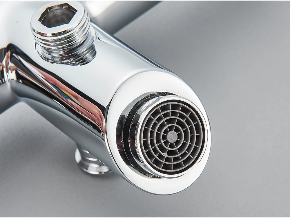 Chrome Thermostatic Shower Faucets Set Bathroom Thermostatic Mixer Tap Hot And Cold Bathroom Mixer Mixing Valve Bathtub Faucet