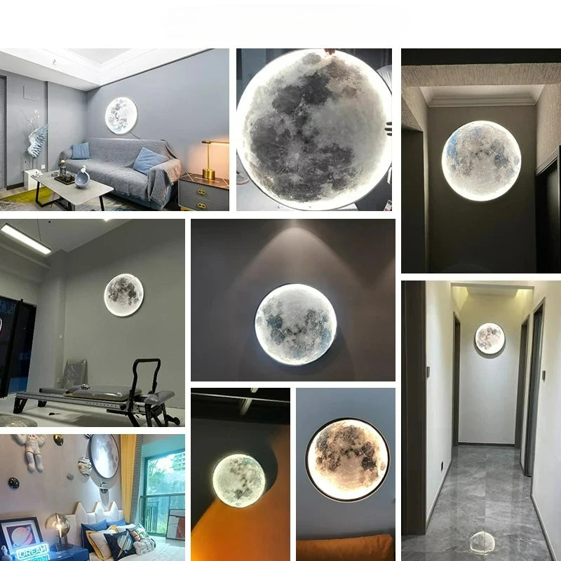Modern Minimalist LED Moon Wall Lamp Indoor Lighting for Bedroom Background Wall Living ROOM Decorative Bedside Lights