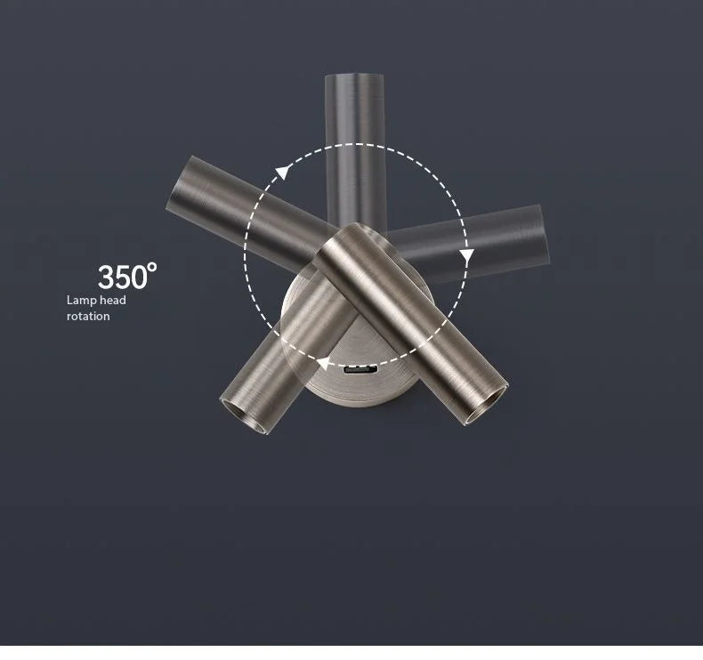 Modern LED Wall lights Rotatable Adjustable Reading Lights Bedroom Bedside Living Room Study Room indoor home Lighting Spotlight