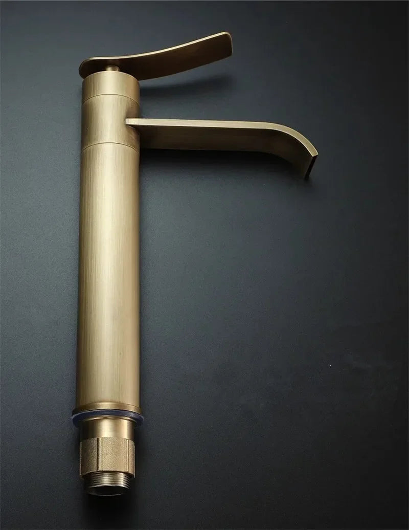 Bronze Basin Faucets Bathroom Faucet Hot & Cold Brass Bathroom Sink Faucet Deck Mounted Lavotory Faucet