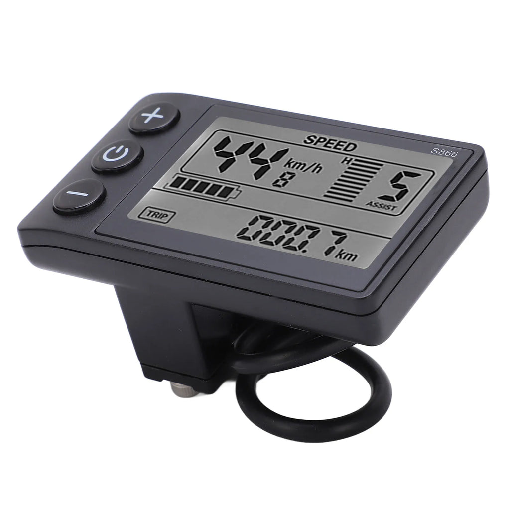 Electric Bike S866 LCD Display Electric Bicycle Display LCD Meter 24V 36V 48V Scooter Control Panel with SM/Waterproof Plug