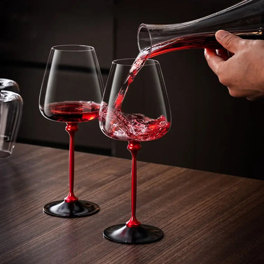 Unique Clear Rotating Glass Wine Glasses Ergonomic Holder Thickened Base Crystal Goblet 500ml Wine Decanter Glass Cup Whiskey