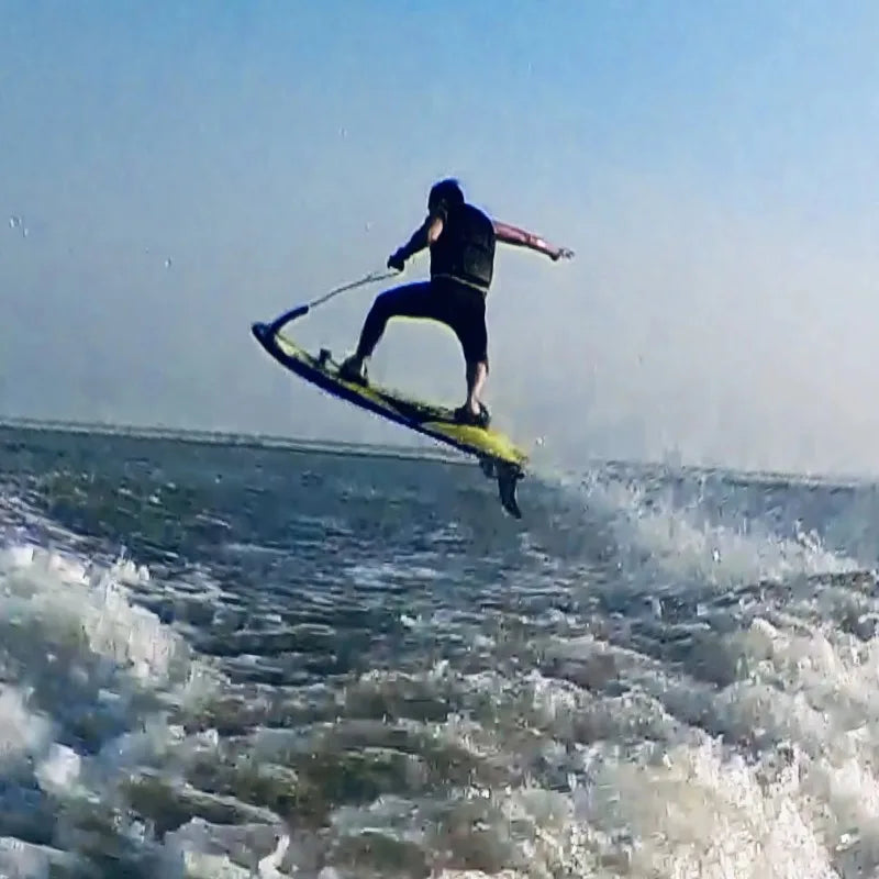 Water sports electric surfboard with power supply