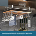 Cabinet Hanging Organizer Multi Purpose Hook Rack Kitchen Paper Towel Cutting Board Pot Lid Storage Hardware Organizer Kitchen