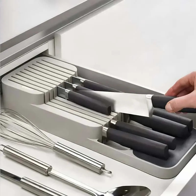 Practical Drawer Knife Storage Box - Kitchen Accessory - Kitchenware Storage Rack - Household Knife Organizer - Convenient
