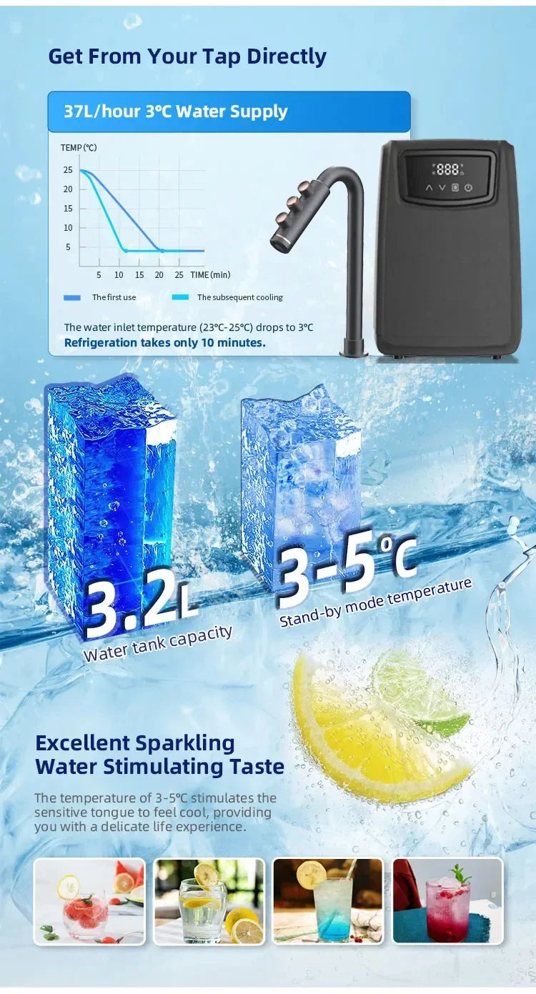 Drink In Dispenser Under Sink Chilled Sparkling Soda Beer Bar Tower Tap