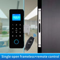 Electronic Digital Lock Fingerprint Glass Door Lock Bluetooth HAHA-Lock App Passcode IC Card Keyless Smart Phone Attendance Lock
