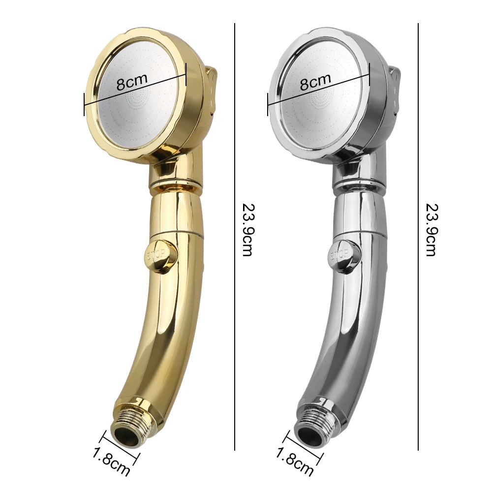 High Pressure Shower Head Set With Hose and Holder Silver 3 Modes Large Flow Rainfall Handheld Shower Faucet Bathroom Accessoies