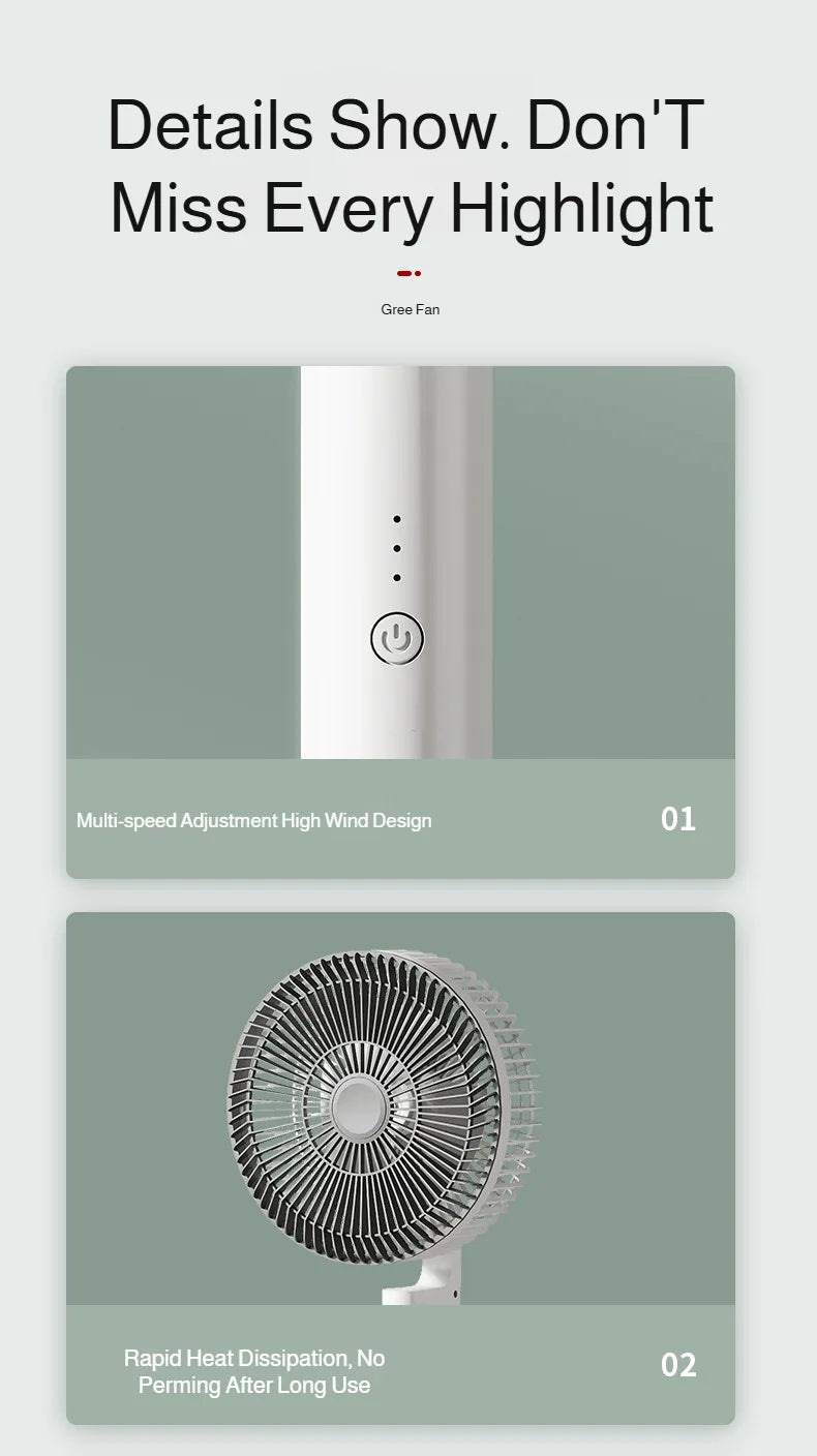 Household Air Circulation Fan Desktop Silent Electric Fan High Wind Floor Portable Fan Powerful Energy-saving Rental House Fan